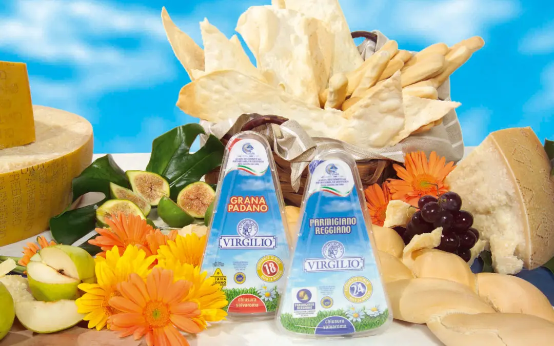 Virgilio amplia la gamma dei suoi prodotti:arrivano il Parmigiano e il Grana Padano con stagionatura dichiarata, 

confezione richiudibile e rintracciabilità di filiera