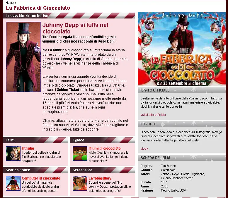 Tuttogratis.it ne “La fabbrica di cioccolato” Ancora un importante progetto di entertainment sul web per il 

network Tuttogratis