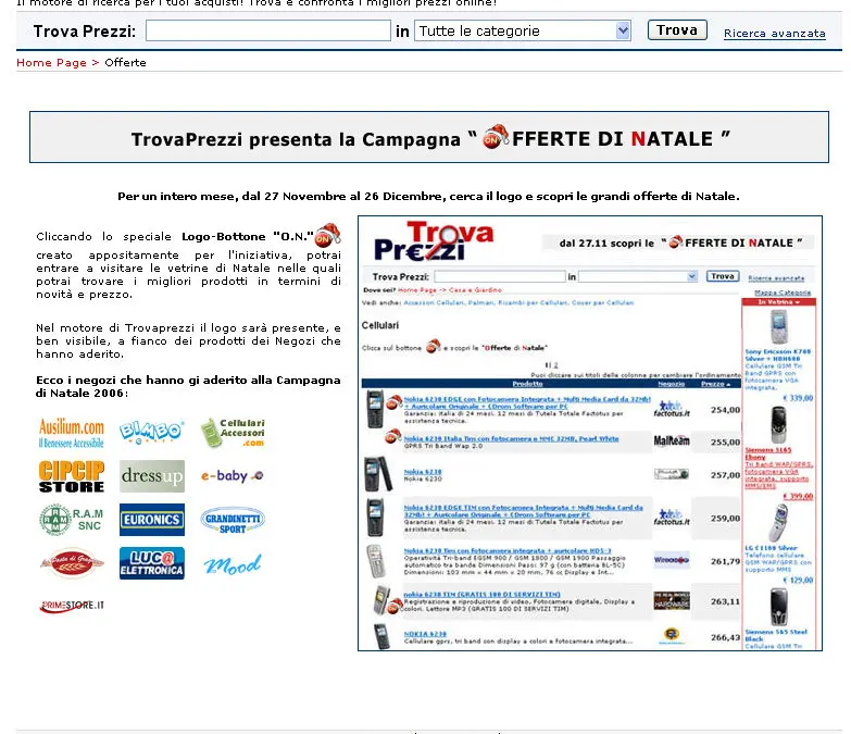 Trovaprezzi Network lancia le offerte di Natale 2006