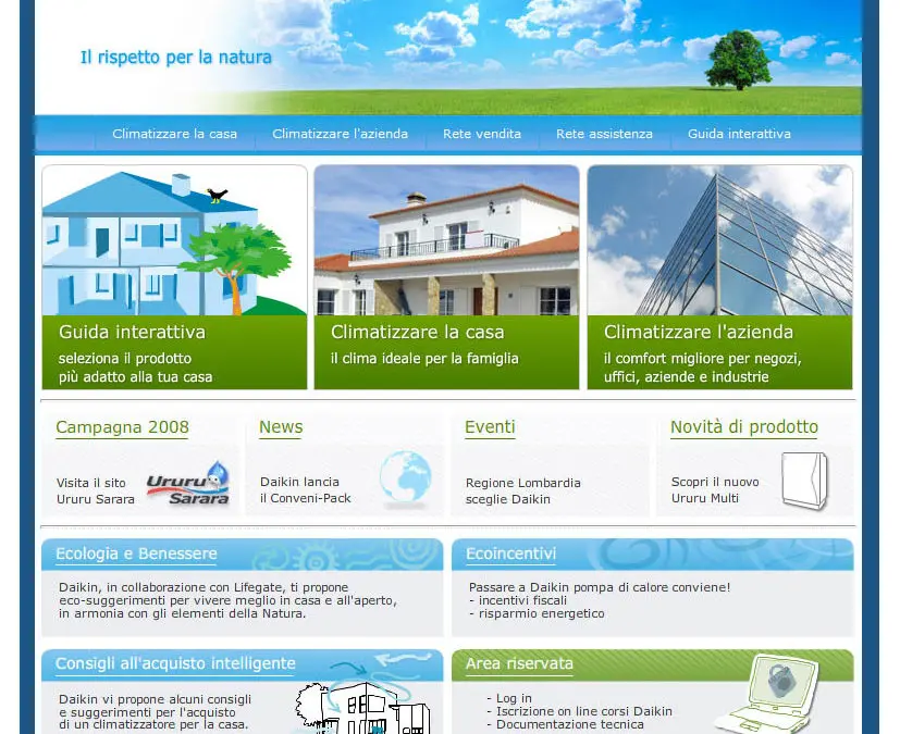 Daikin cambia aria con il restyling del sito internet