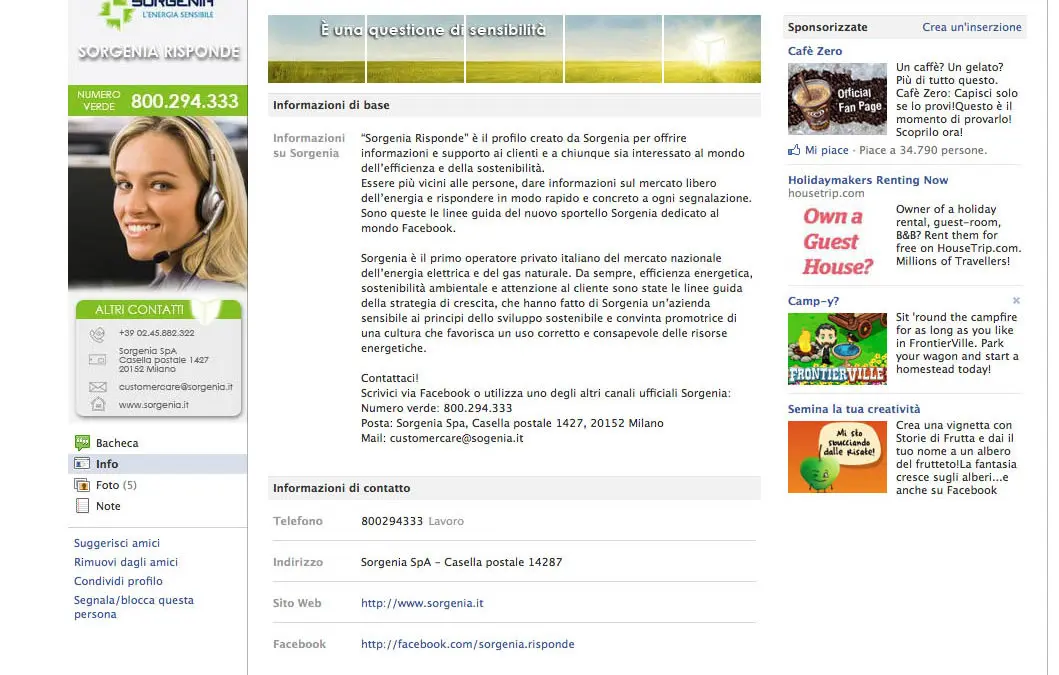 “Sorgenia Risponde” su Facebook