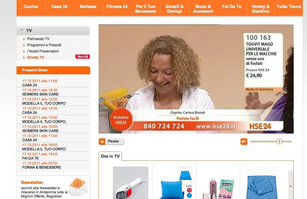 HSE24: al via la diretta streaming di tutta la programmazione