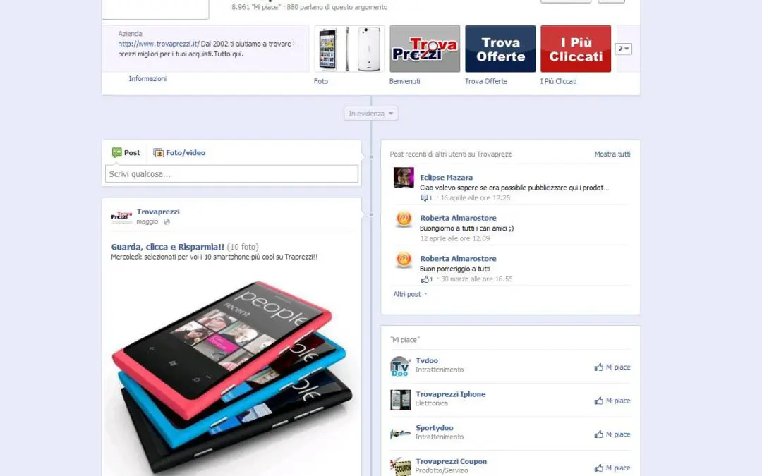 Restyling per Trovaprezzi su Facebook
