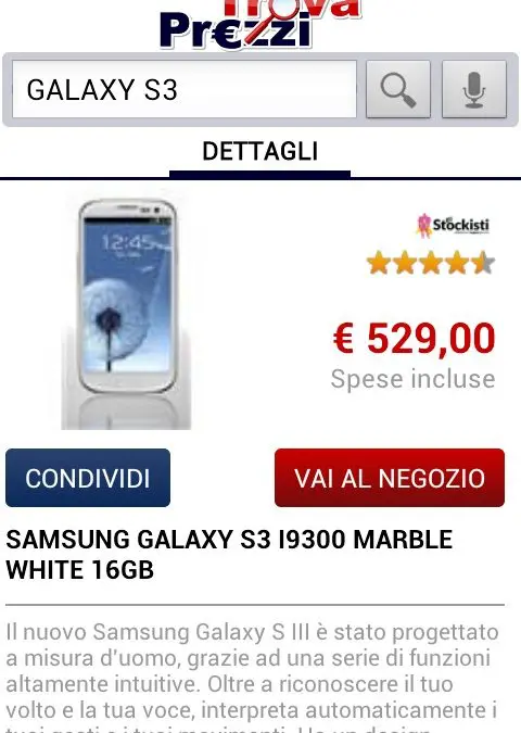 E’ online l’aggiornamento dell’App Trovaprezzi.it per Android
