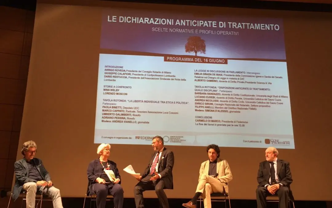 Biotestamento: Federnotai a convegno
Senza un registro nazionale la legge sulle Dichiarazioni Anticipate di Trattamento rischia di essere inutile