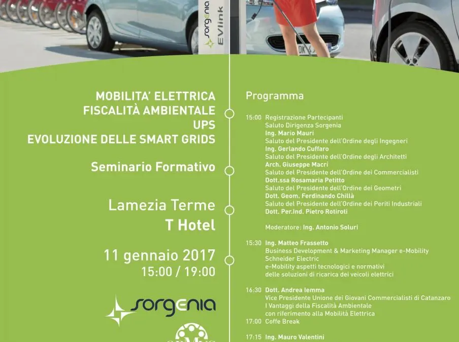 Mobilità elettrica: tecnologie, soluzioni e normativa in un seminario a Lamezia Terme