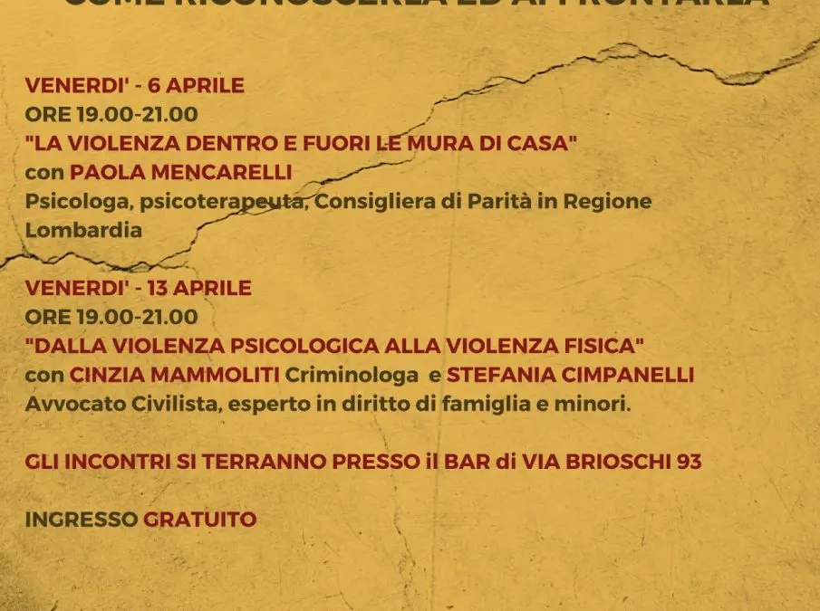 Global Humanitaria: incontri sulla violenza psicologica per dare voce ai condomini di via Brioschi, dopo il delitto di Jessica