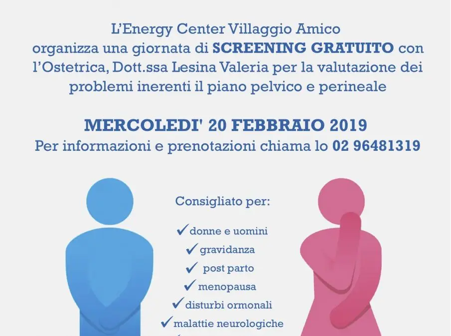 Prevenzione e cura dell’apparato urinario: all’Energy Center di Villaggio Amico uno screening gratuito il 20 febbraio