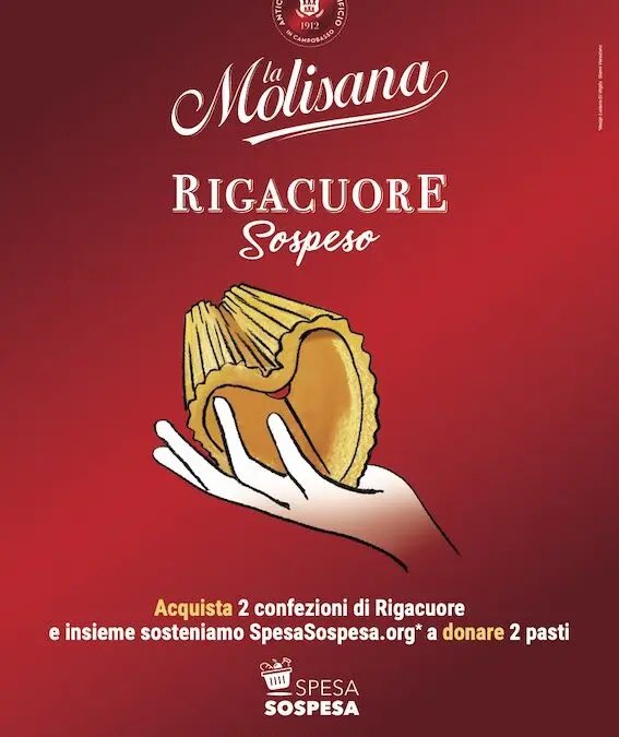 “Rigacuore Sospeso”: al via la seconda edizione della campagna della Molisana con SpesaSospesa.org