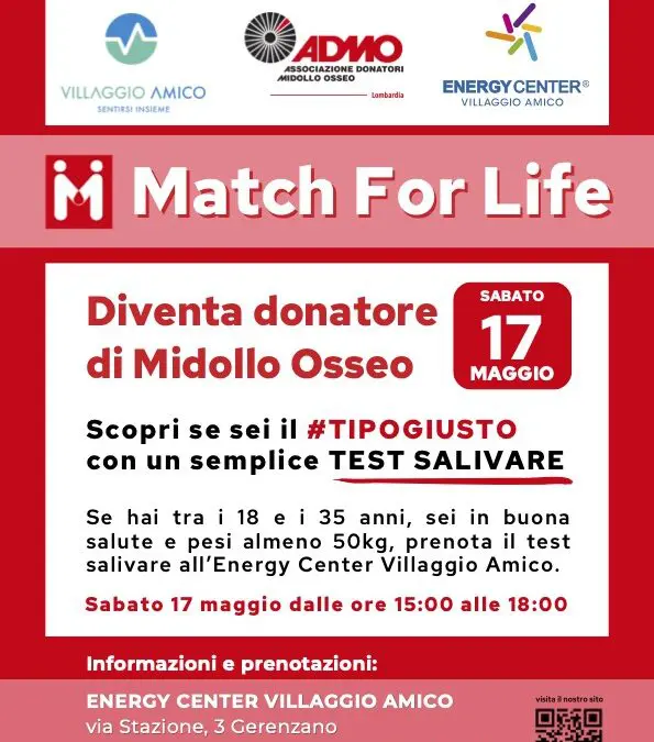 All’Energy Center di Villaggio Amico un Match for Life insieme ad ADMO