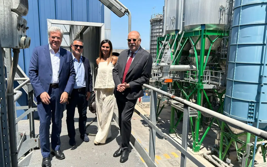 L’onorevole Mattia in visita all’impianto EBS di Bonollo Energia