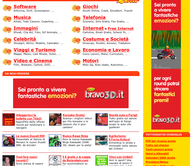 Con una campagna ideata e pianificata da OMD 

Digital ed interamente ospitata all’interno del portale www.tuttogratis.it, i succhi di frutta Bravo hanno scelto il l