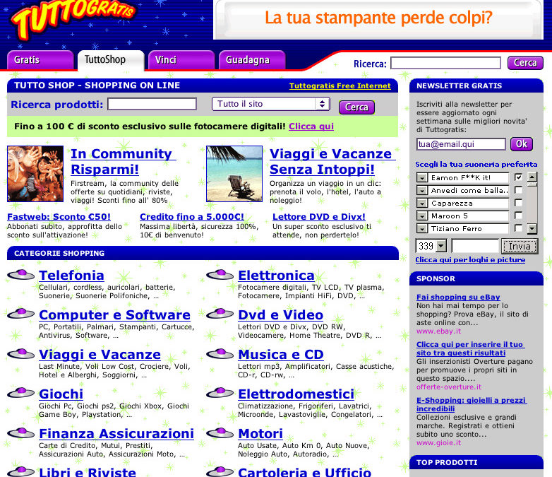 La nuova web directory creata da Tuttogratis
permette di cercare in modo semplice ed efficace prodotti e servizi in rete.