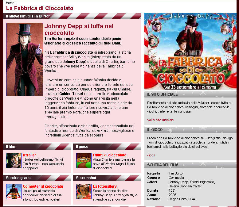 Tuttogratis.it ne “La fabbrica di cioccolato” Ancora un importante progetto di entertainment sul web per il 

network Tuttogratis