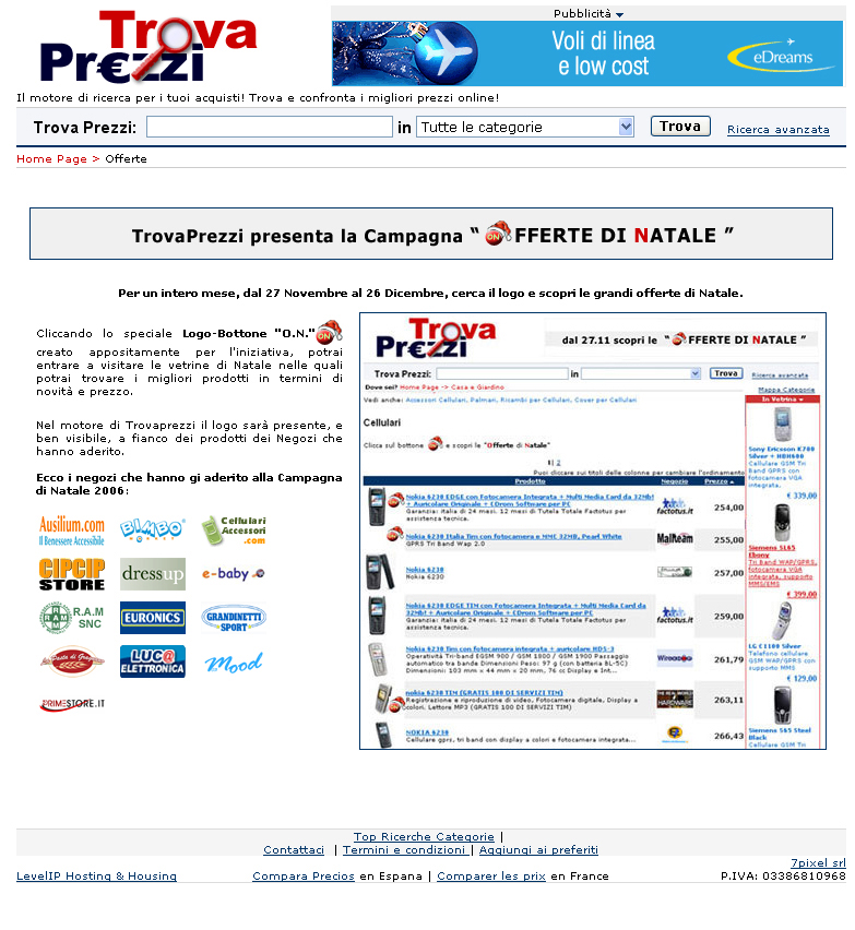 Trovaprezzi Network lancia le offerte di Natale 2006