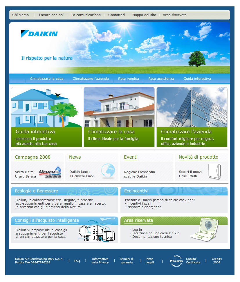 Daikin cambia aria con il restyling del sito internet