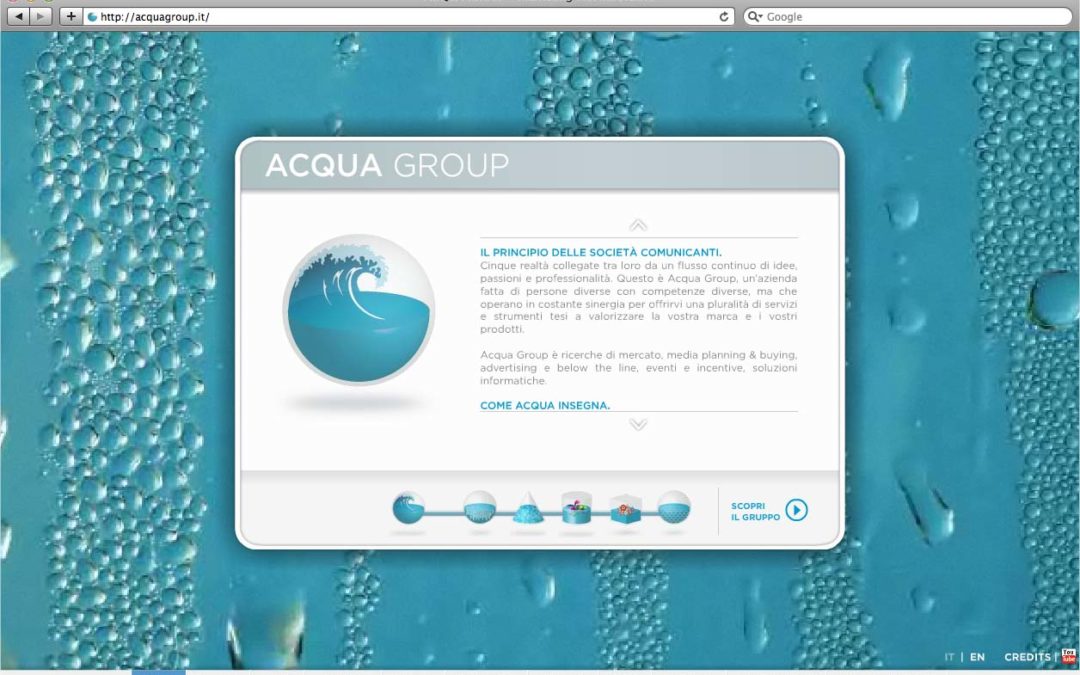 Il nuovo sito di Acqua Group. Un’esperienza di navigazione integrata