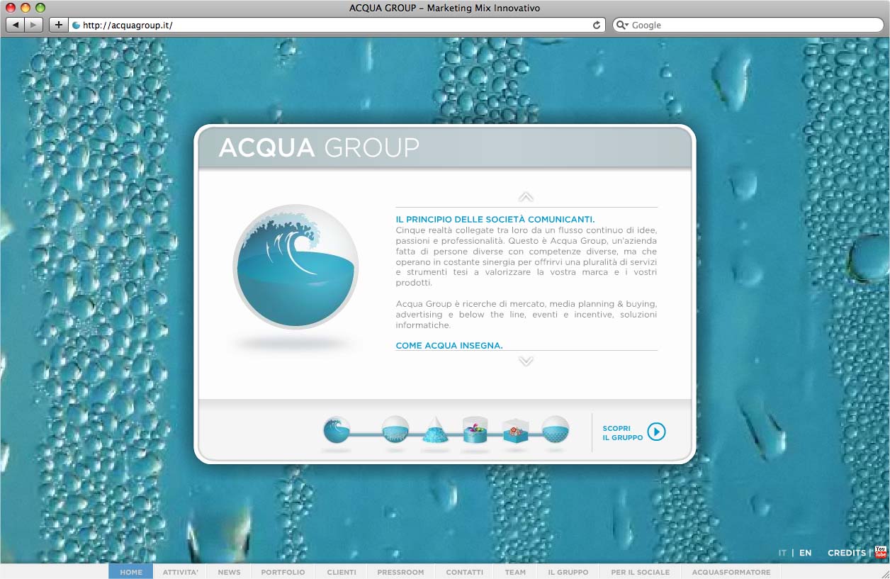 Il nuovo sito di Acqua Group. Un’esperienza di navigazione integrata