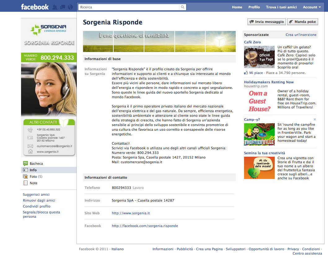 “Sorgenia Risponde” su Facebook