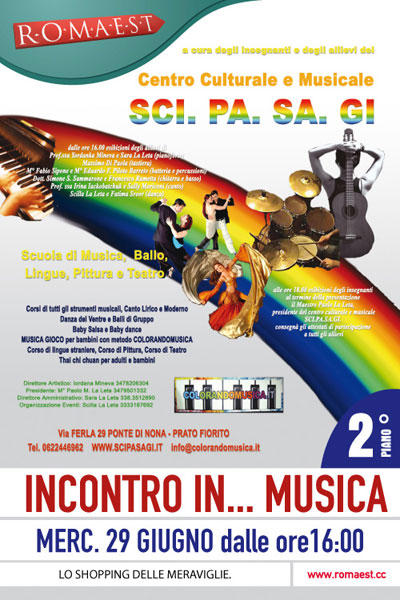 “Incontro… in musica” a Romaest con SCI.PA.SA.GI