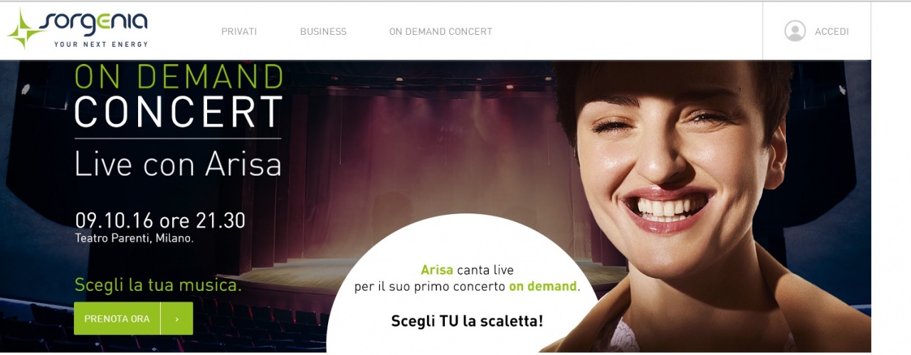 Sorgenia on demand concert: ecco la classifica provvisoria dei brani votati dal pubblico e cantati da Arisa