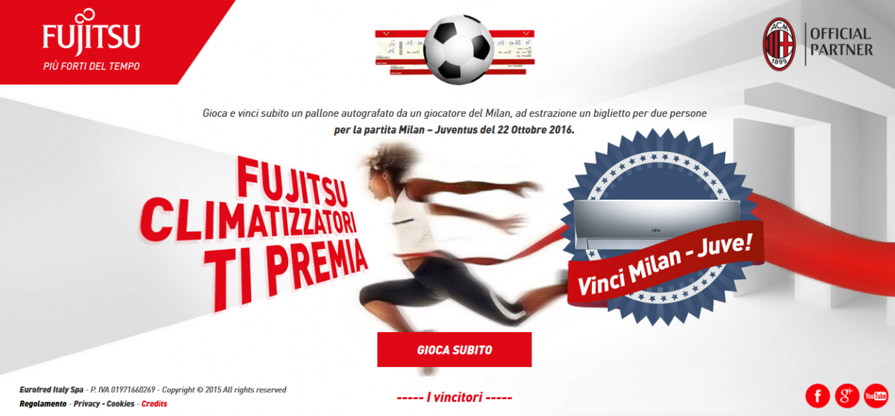 Calcio d’inizio per il concorso online “Fujitsu Clima ti premia”