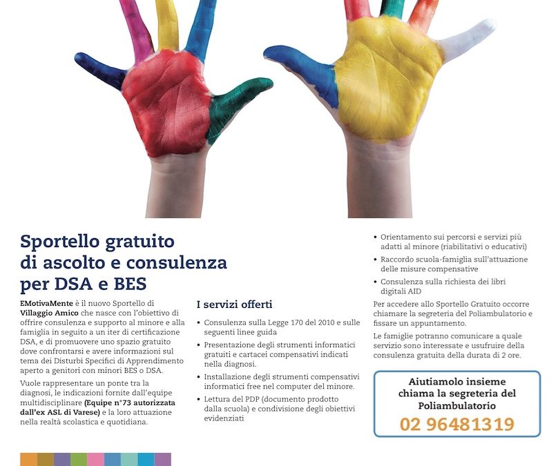 Un nuovo aiuto per i bambini con difficoltà di apprendimento: lo sportello Emotivamente di Villaggio Amico
