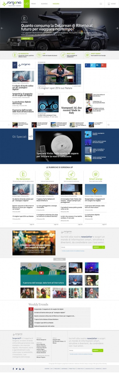 Nasce SorgeniaUp, il nuovo magazine di Sorgenia. Sul primo numero la bolletta di “Ritorno al futuro”
