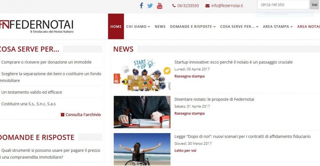 Federnotai, online il nuovo sito