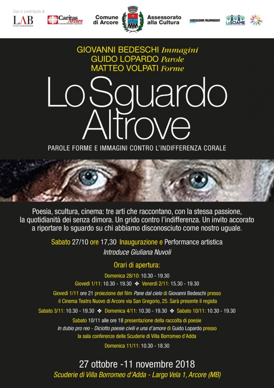 Alla mostra ‘Lo sguardo altrove’ di Arcore la proiezione di Pane dal cielo, il film sugli homeless di Giovanni Bedeschi