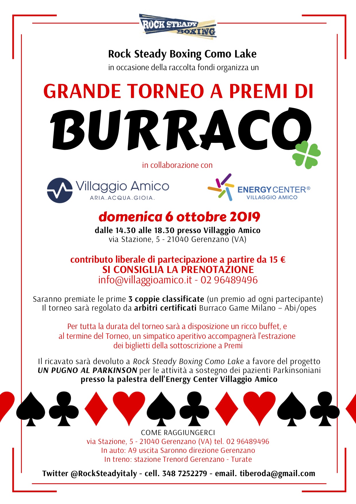 A Villaggio Amico un torneo di Burraco per sostenere il progetto ‘Un pugno al Parkinson’