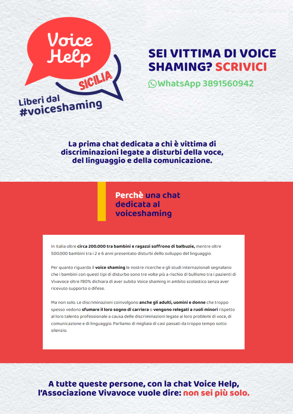 Arriva a Messina la campagna dell’Associazione Vivavoce “Voice Help Sicilia” contro il voice shaming