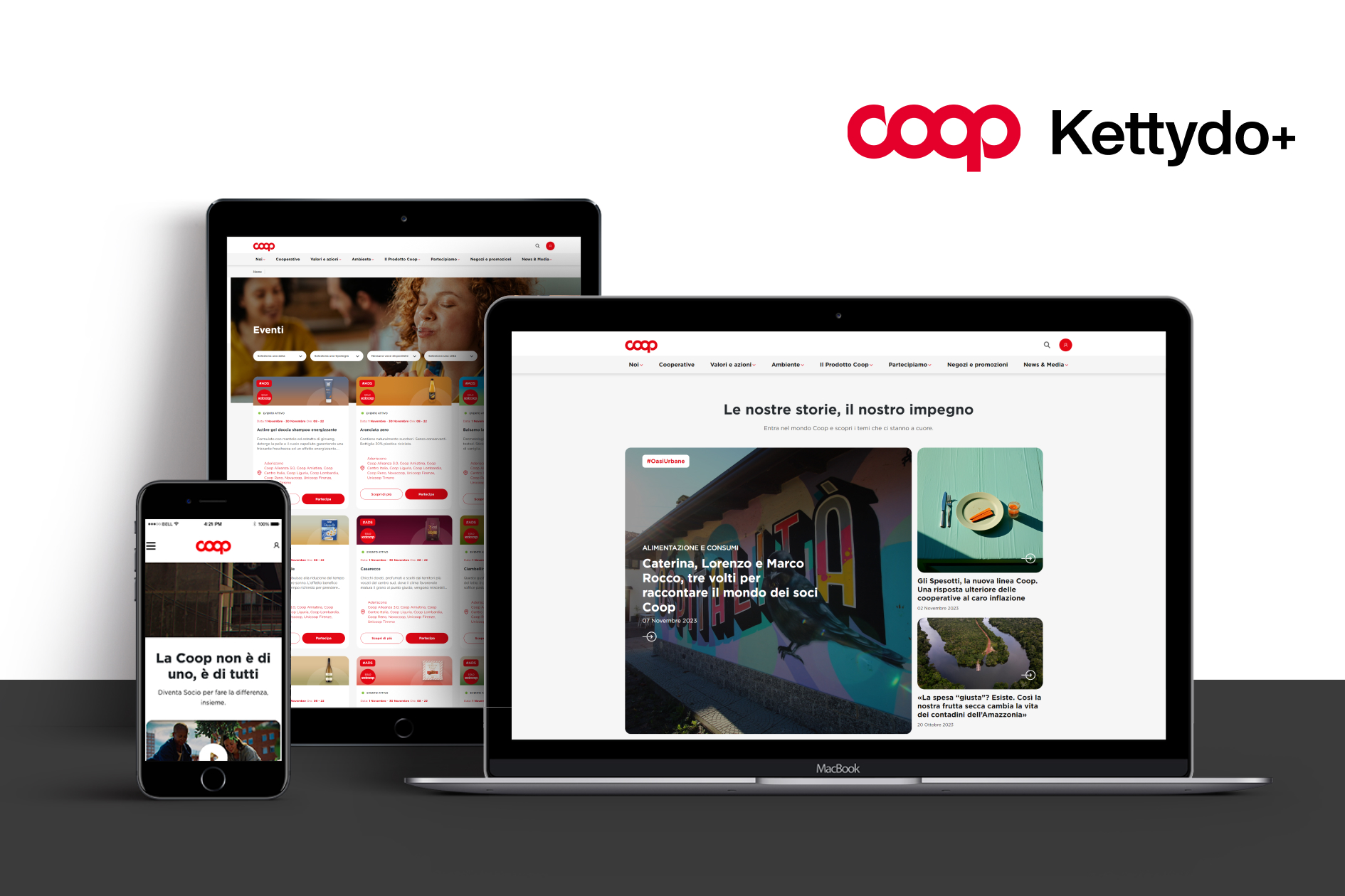 Coop Italia conferma Kettydo+ come partner per veicolare i valori fondanti del gruppo attraverso il redesign del sito