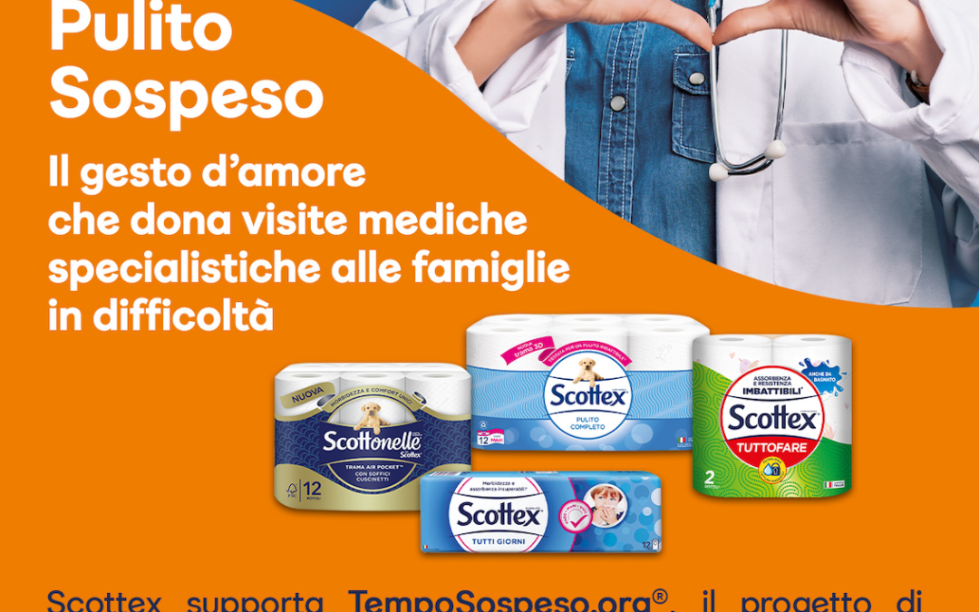 Scottex® supporta TempoSospeso.org con una donazione di 50.000 €  per l’erogazione di circa 500 visite mediche specialistiche  alle famiglie in difficoltà