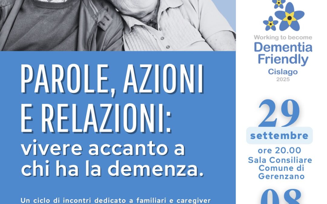Mese mondiale dell’Alzheimer: a Gerenzano e Cislago due serate formative per sensibilizzare sulla demenza